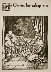 Sir Geraint schläft, Illustration aus 